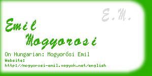 emil mogyorosi business card